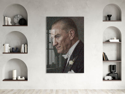Mustafa Kemal Atatürk  | Modern Cam Tablo-PeonyAta108
