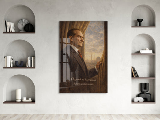 Mustafa Kemal Atatürk Cam Tablo- PeonyAta007