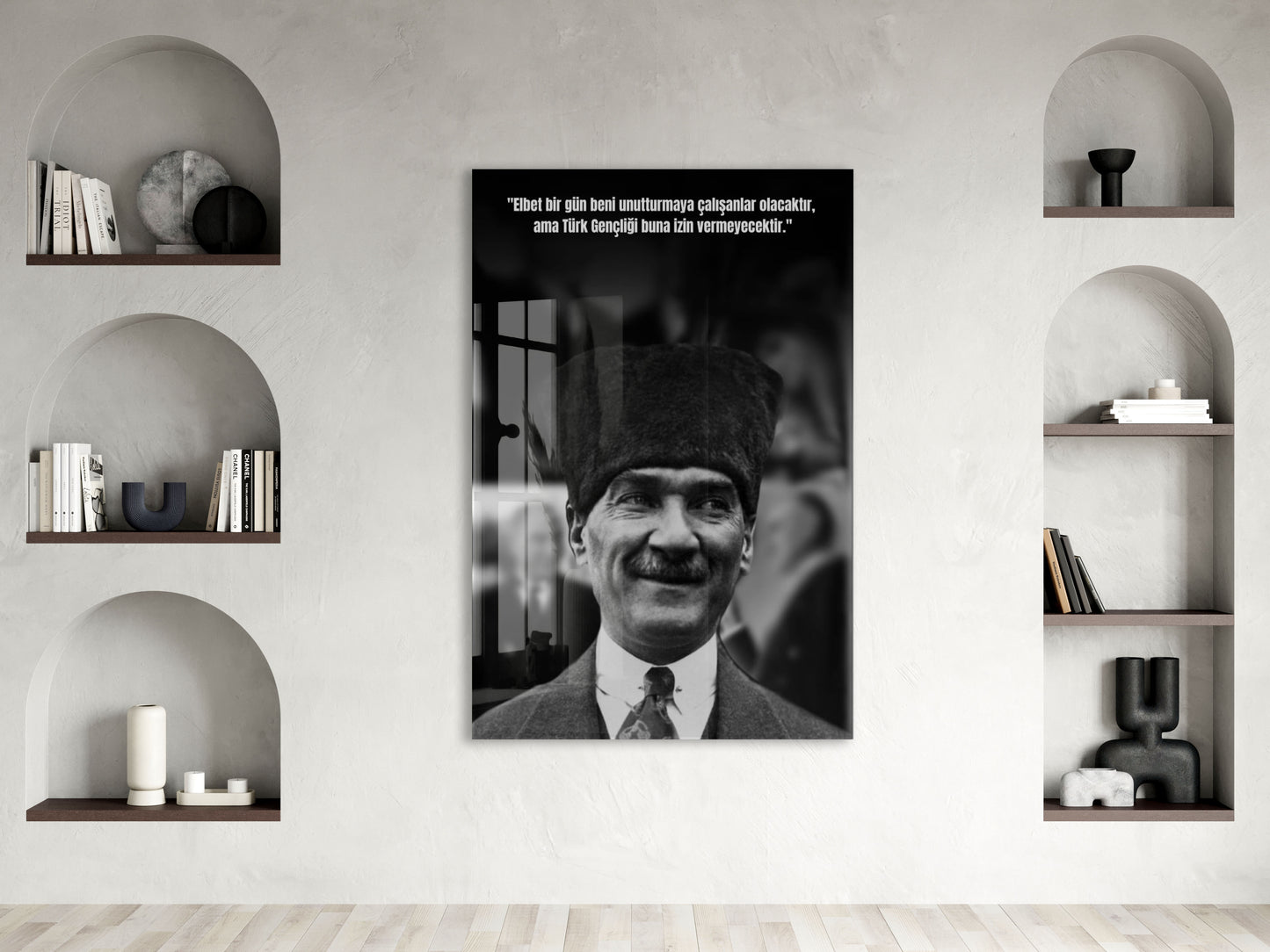 Mustafa Kemal Atatürk  | Modern Cam Tablo-PeonyAta084
