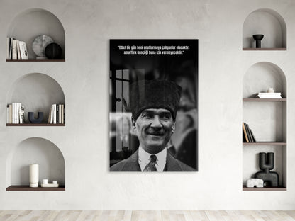 Mustafa Kemal Atatürk  | Modern Cam Tablo-PeonyAta084