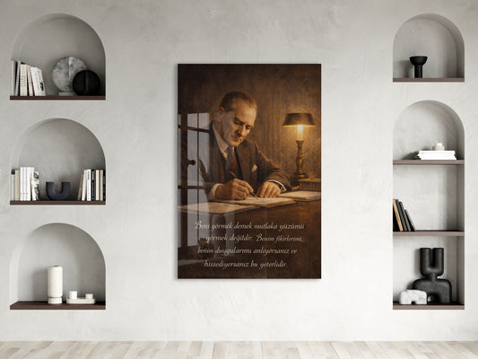 Mustafa Kemal Atatürk Cam Tablo- PeonyAta005