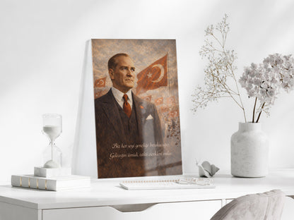 Mustafa Kemal Atatürk Cam Tablo - PeonyAta012