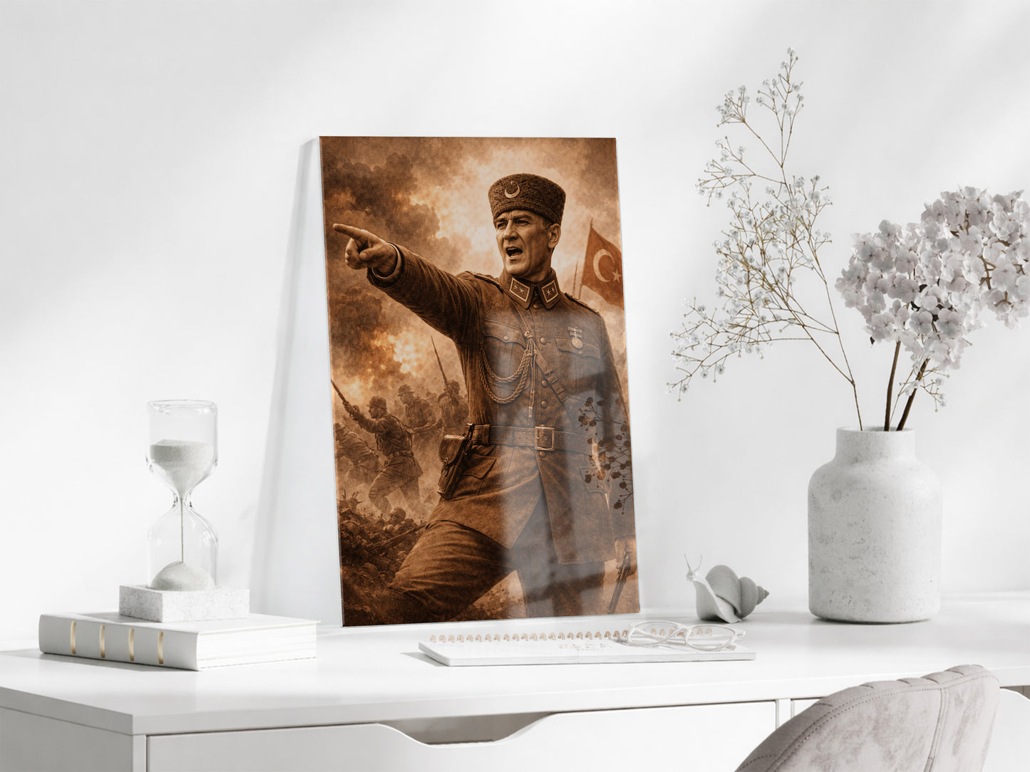 Mustafa Kemal Atatürk Cam Tablo - PeonyAta034