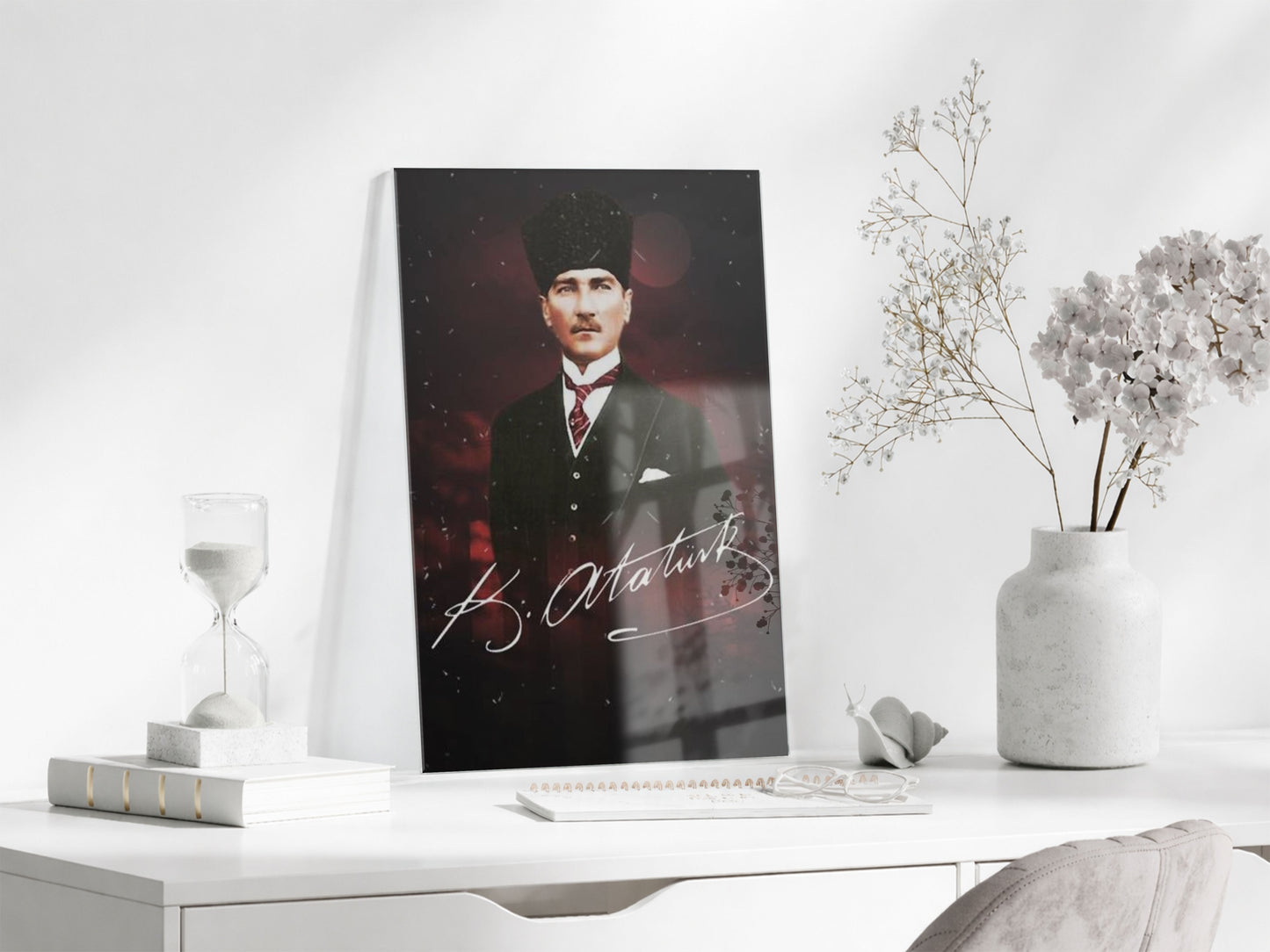 Mustafa Kemal Atatürk  | Modern Cam Tablo-PeonyAta086