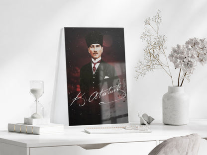 Mustafa Kemal Atatürk  | Modern Cam Tablo-PeonyAta086