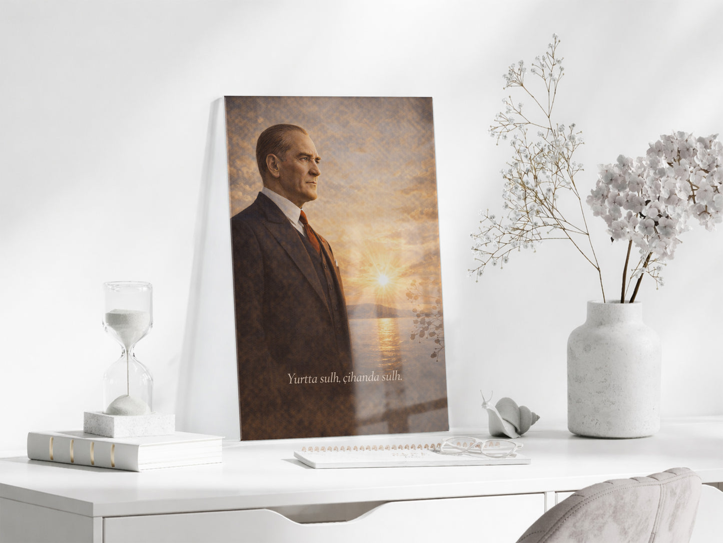 Mustafa Kemal Atatürk Cam Tablo - PeonyAta018