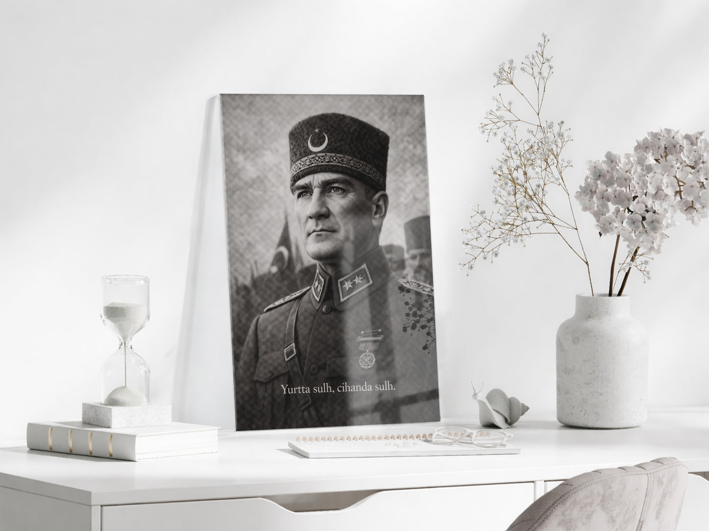 Mustafa Kemal Atatürk Cam Tablo - PeonyAta019