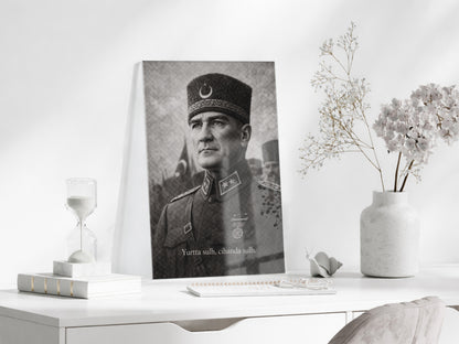 Mustafa Kemal Atatürk Cam Tablo - PeonyAta019