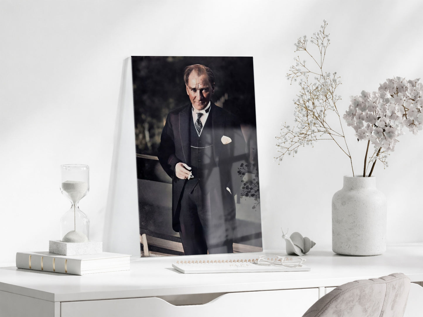 Mustafa Kemal Atatürk  | Modern Cam Tablo-PeonyAta093