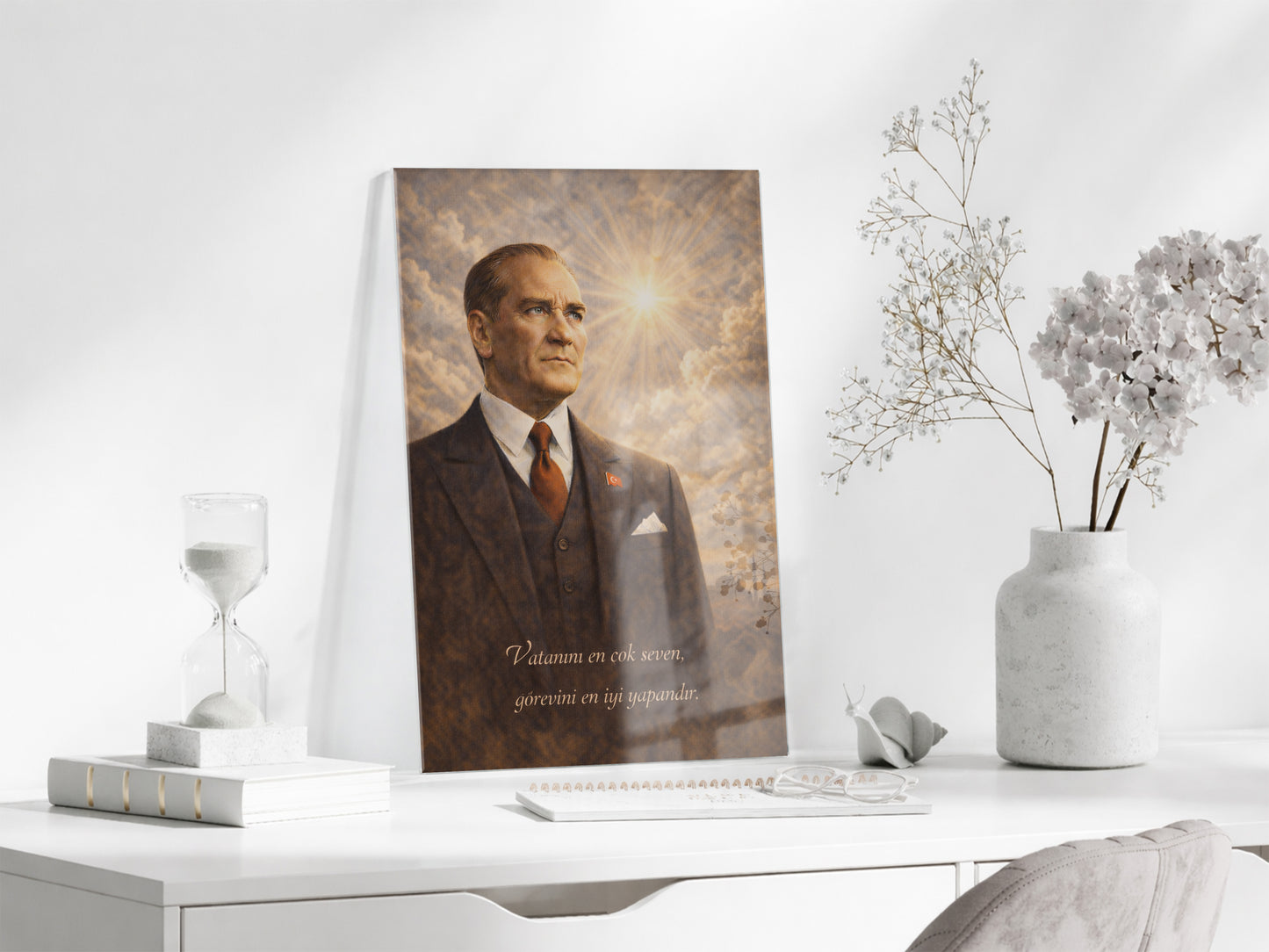 Mustafa Kemal Atatürk Cam Tablo - PeonyAta016