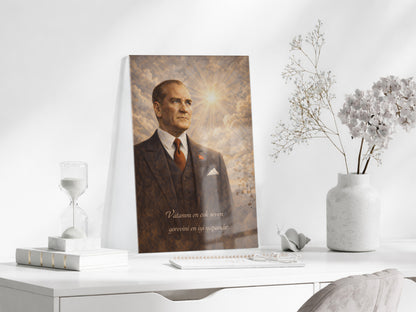 Mustafa Kemal Atatürk Cam Tablo - PeonyAta016
