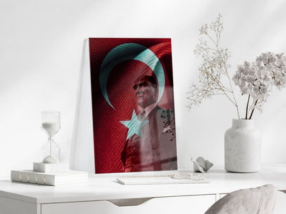 Mustafa Kemal Atatürk  | Modern Cam Tablo-PeonyAta104