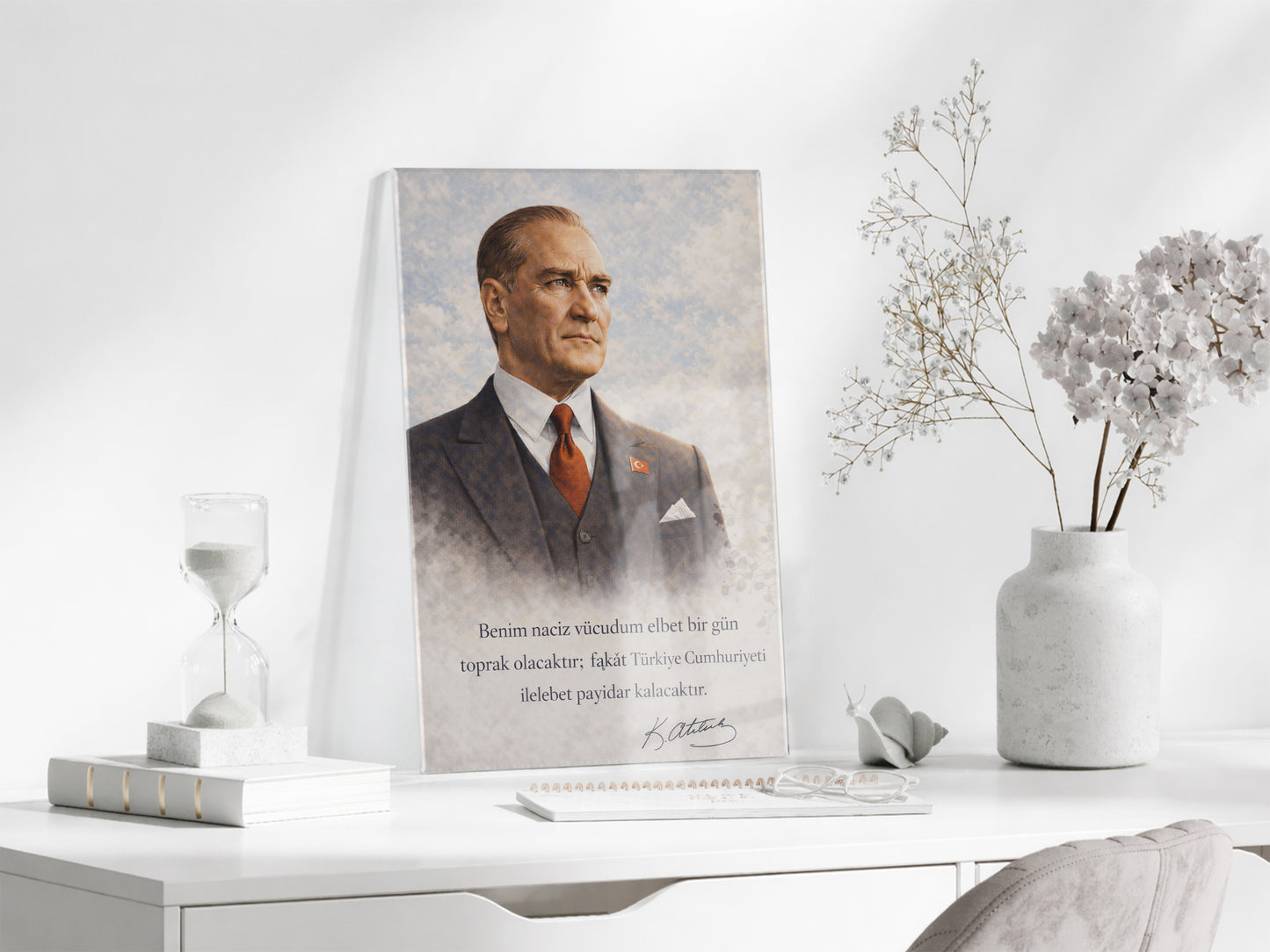 Mustafa Kemal Atatürk Cam Tablo - PeonyAta021