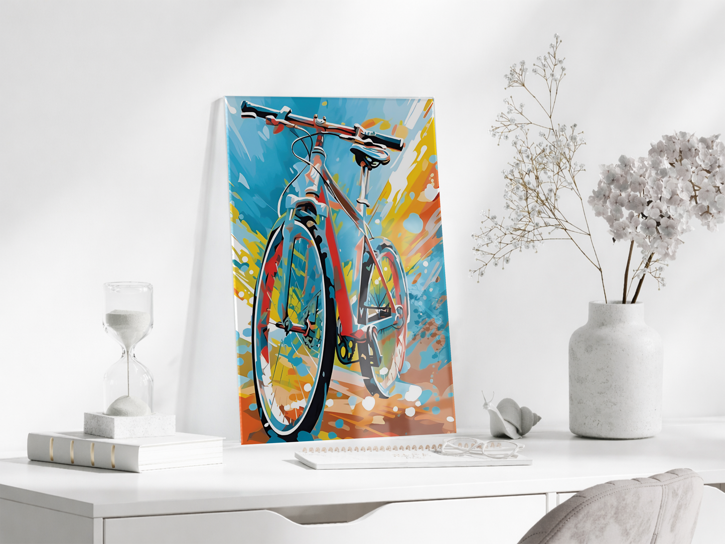 Özgürlüğe Pedal – Renkli Soyut Bisiklet Sanatı- Peony049