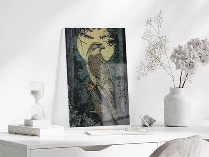 Gece Ormanında Yırtıcı Kuş Poster – Doğa ve Vahşi Yaşam Dekoru - Peony114