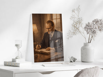 Mustafa Kemal Atatürk Cam Tablo - PeonyAta027