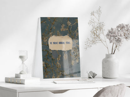 Ve Yalnız Rabbine Yönel Yazılı Cam Tablo - PeonyDini155