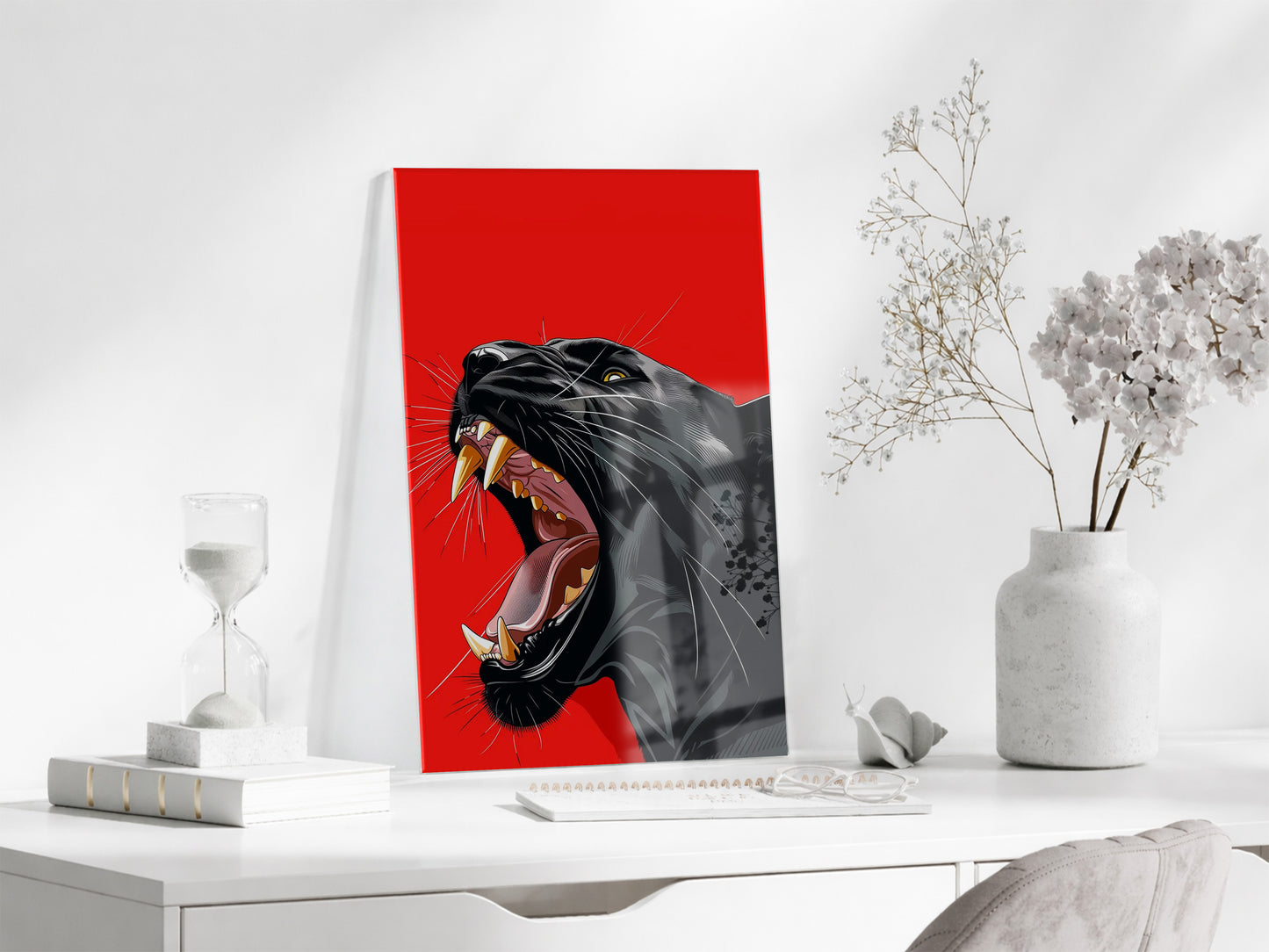 Black Panther Close-Up – Modern Pop Art Cam Tablo- Peony141