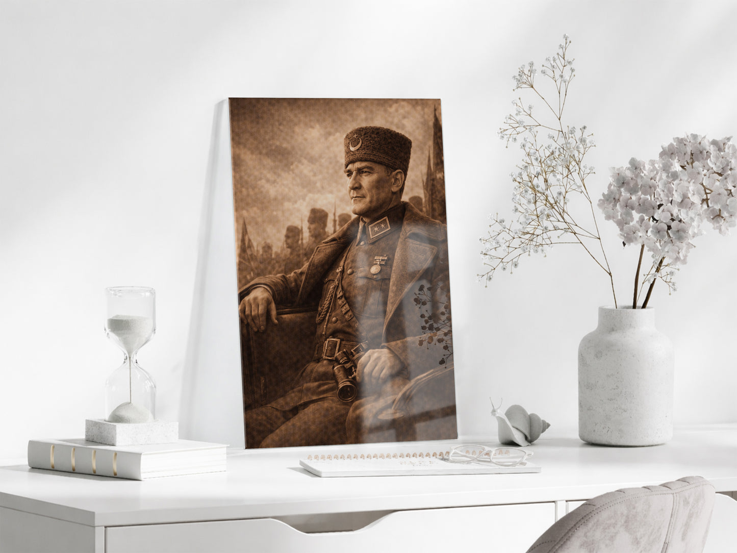 Mustafa Kemal Atatürk Cam Tablo - PeonyAta032