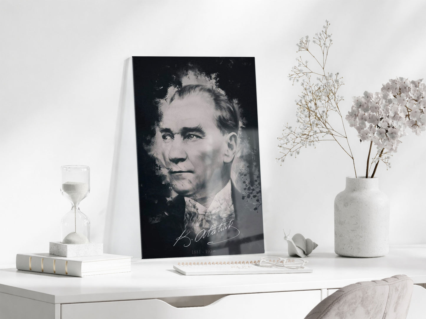 Mustafa Kemal Atatürk  | Modern Cam Tablo-PeonyAta102