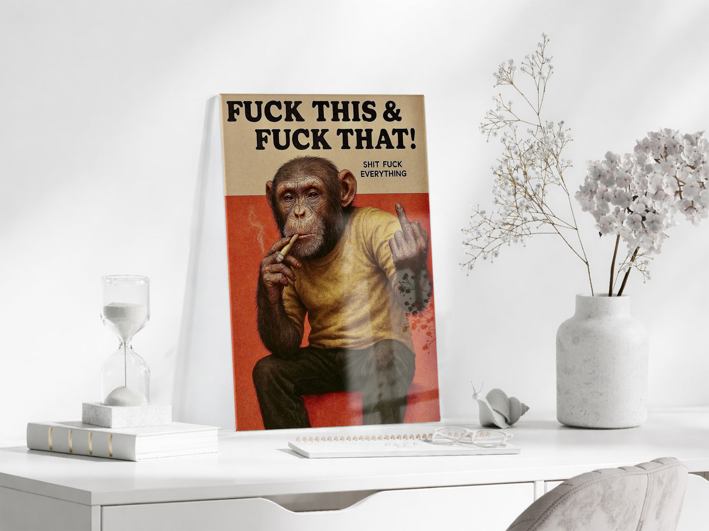 Underground Tarz Maymun Cam Tablo – Genç Odası ve Bar Dekoru - Peony093