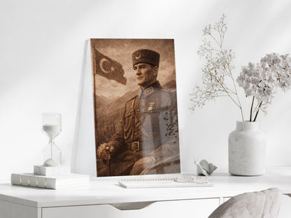 Mustafa Kemal Atatürk Cam Tablo - PeonyAta033