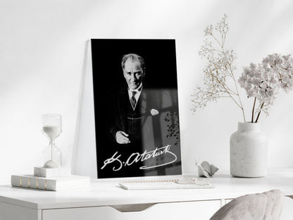 Mustafa Kemal Atatürk  | Modern Cam Tablo-PeonyAta079