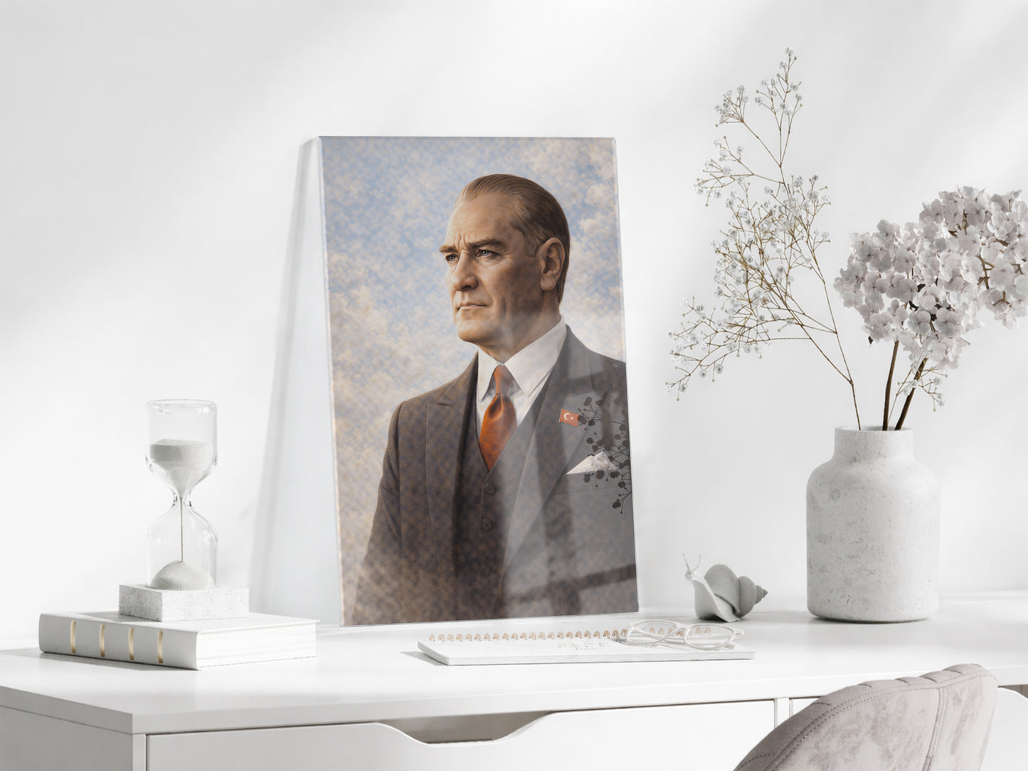 Mustafa Kemal Atatürk Cam Tablo - PeonyAta026