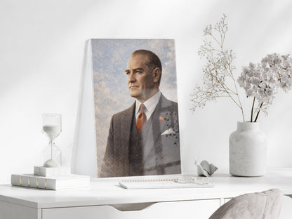 Mustafa Kemal Atatürk Cam Tablo - PeonyAta026