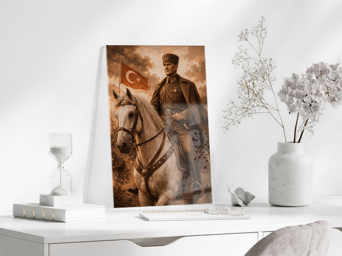 Mustafa Kemal Atatürk Cam Tablo - PeonyAta035