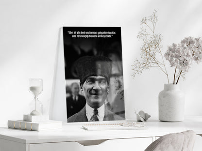 Mustafa Kemal Atatürk  | Modern Cam Tablo-PeonyAta084