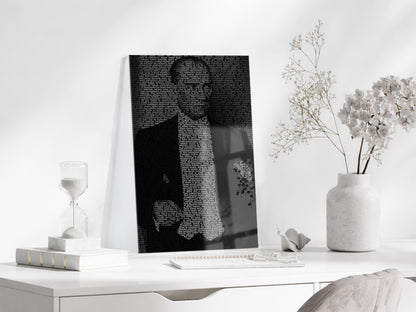 Gençiliğe Hitabe - Silüet Atatürk Cam Tablo | Modern Siyah Tasarım, Anlamlı Atatürk Duvar Dekoru, UV Baskı Temperli Cam Tablo PeonyAta050