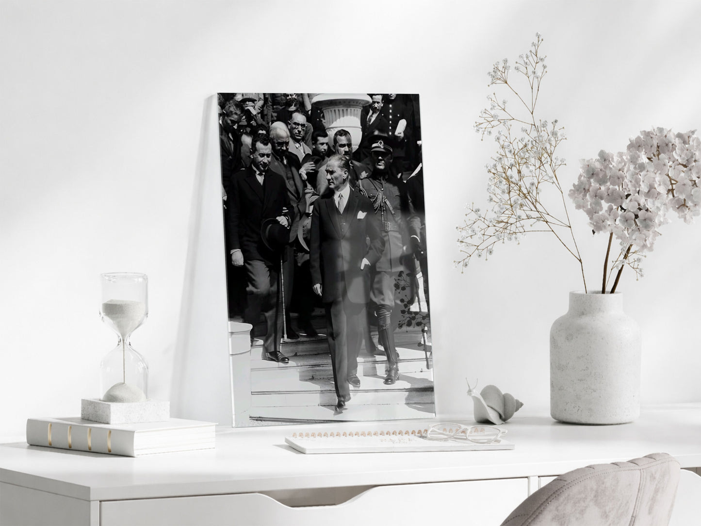Mustafa Kemal Atatürk  | Modern Cam Tablo-PeonyAta080