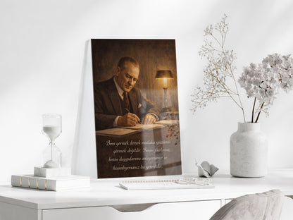 Mustafa Kemal Atatürk Cam Tablo- PeonyAta005