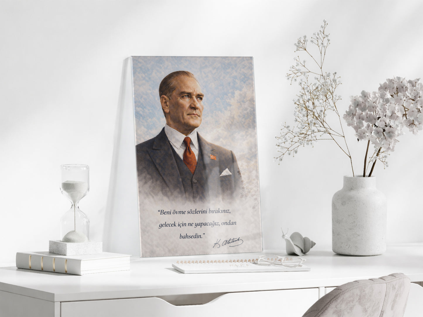 Mustafa Kemal Atatürk Cam Tablo - PeonyAta022