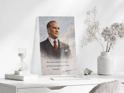 Mustafa Kemal Atatürk Cam Tablo - PeonyAta022