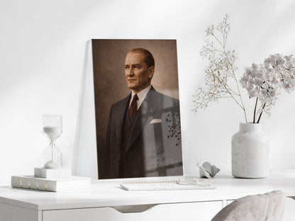 Mustafa Kemal Atatürk Cam Tablo - PeonyAta028