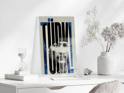 Mustafa Kemal Atatürk Türk! Başkomutan Cam Tablo – Modern Kolaj Tasarım Atatürk Duvar Dekoru -PeonyAta074