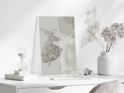 Semazen İslami Cam Tablo - PeonyDini041