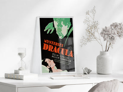 Vintage Dracula Cam Tablo | Retro Gotik Poster UV Baskılı Temperli Cam - Peony149
