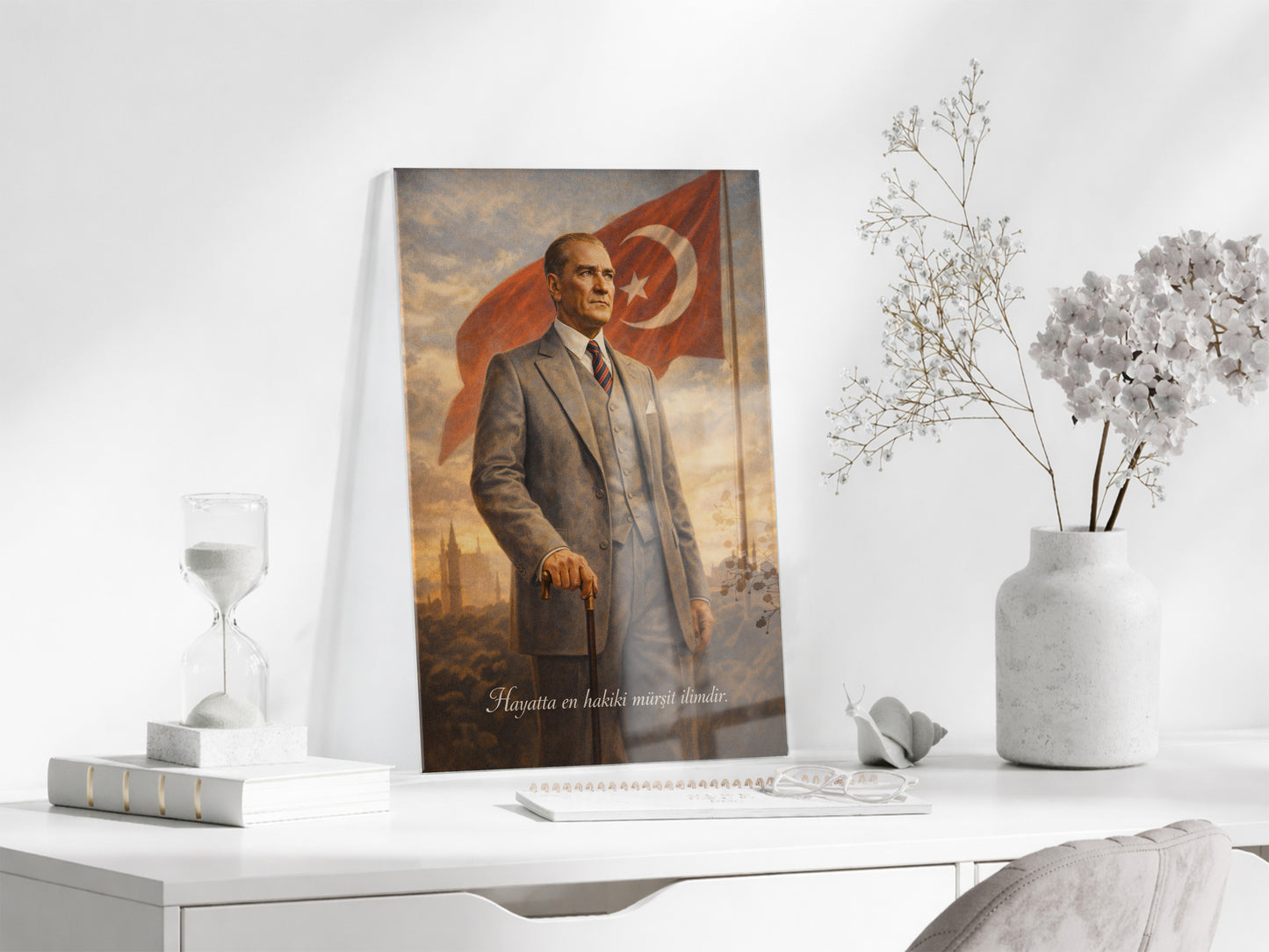 Mustafa Kemal Atatürk Cam Tablo- PeonyAta002