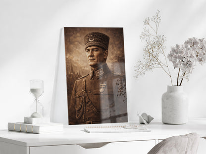 Mustafa Kemal Atatürk Cam Tablo - PeonyAta029