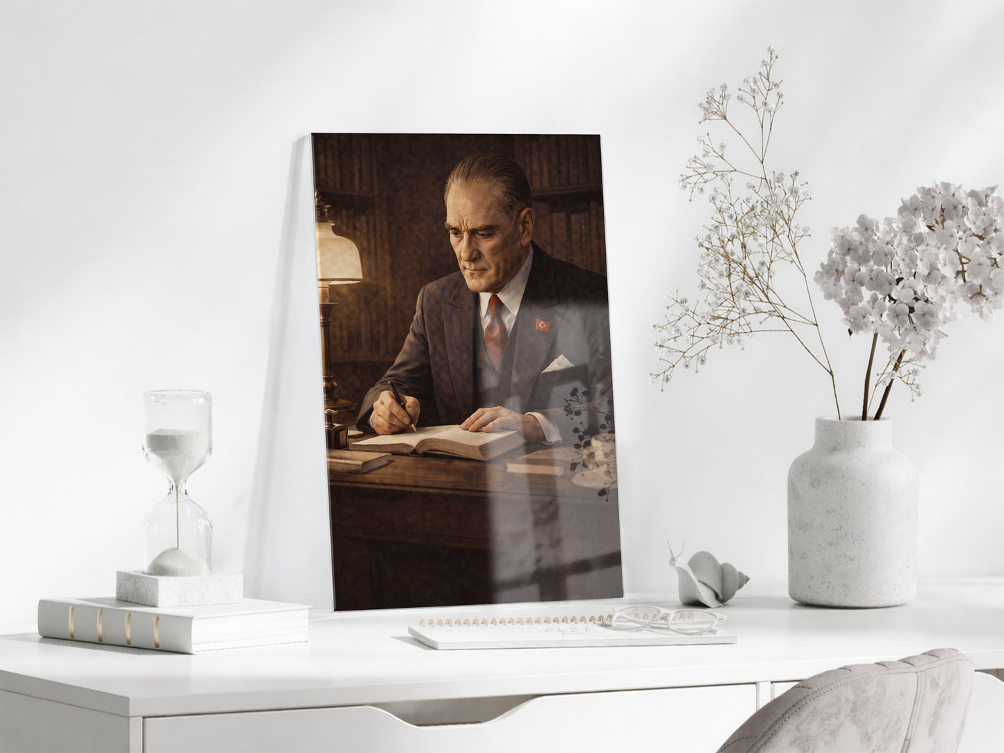 Mustafa Kemal Atatürk Cam Tablo - PeonyAta025
