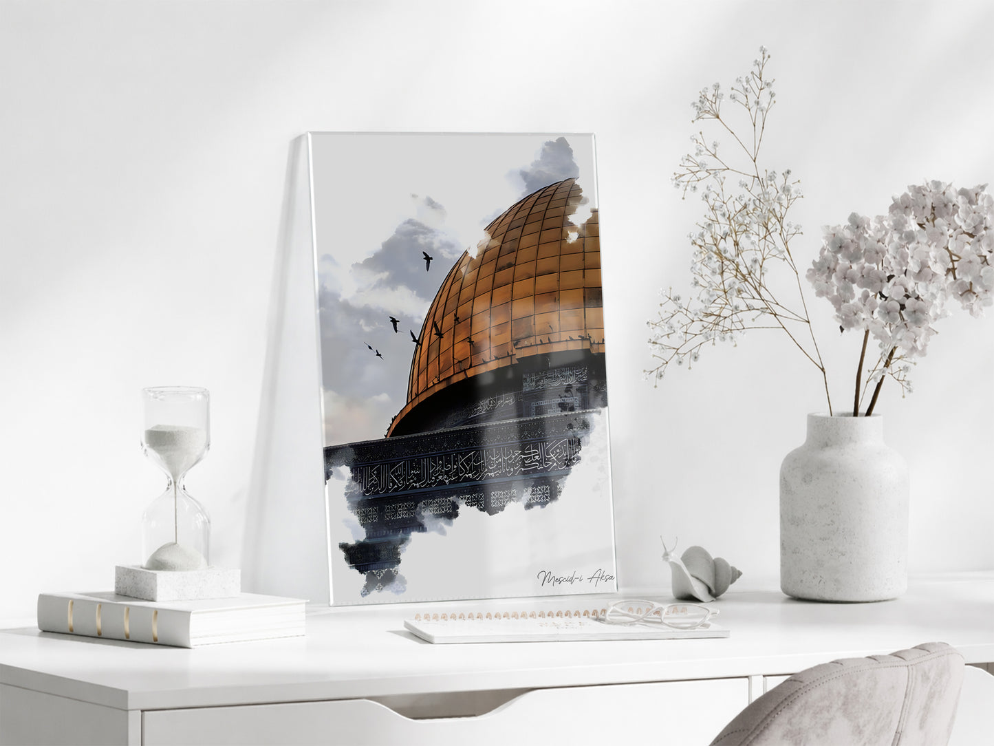 Mescid-i Aksa İslami Cam Tablo- PeonyDini027