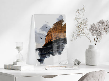 Mescid-i Aksa İslami Cam Tablo- PeonyDini027