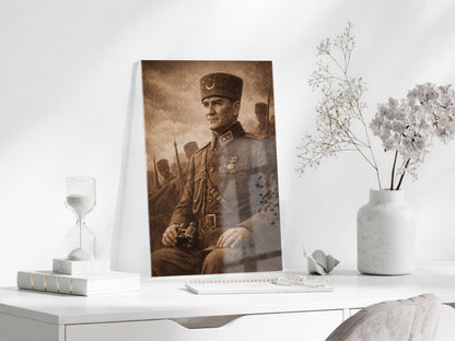 Mustafa Kemal Atatürk Cam Tablo - PeonyAta031