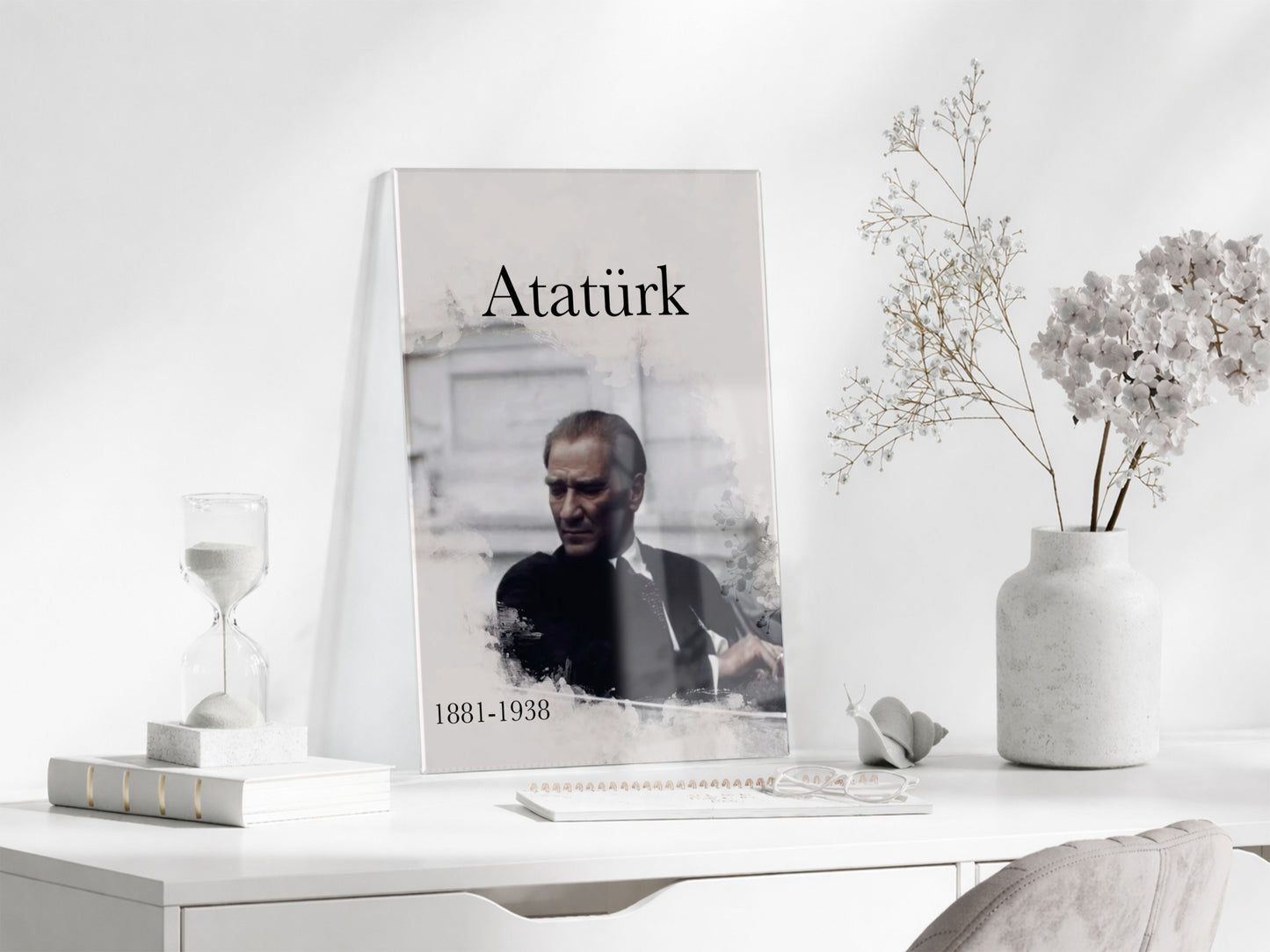 Mustafa Kemal Atatürk  | Modern Cam Tablo-PeonyAta095