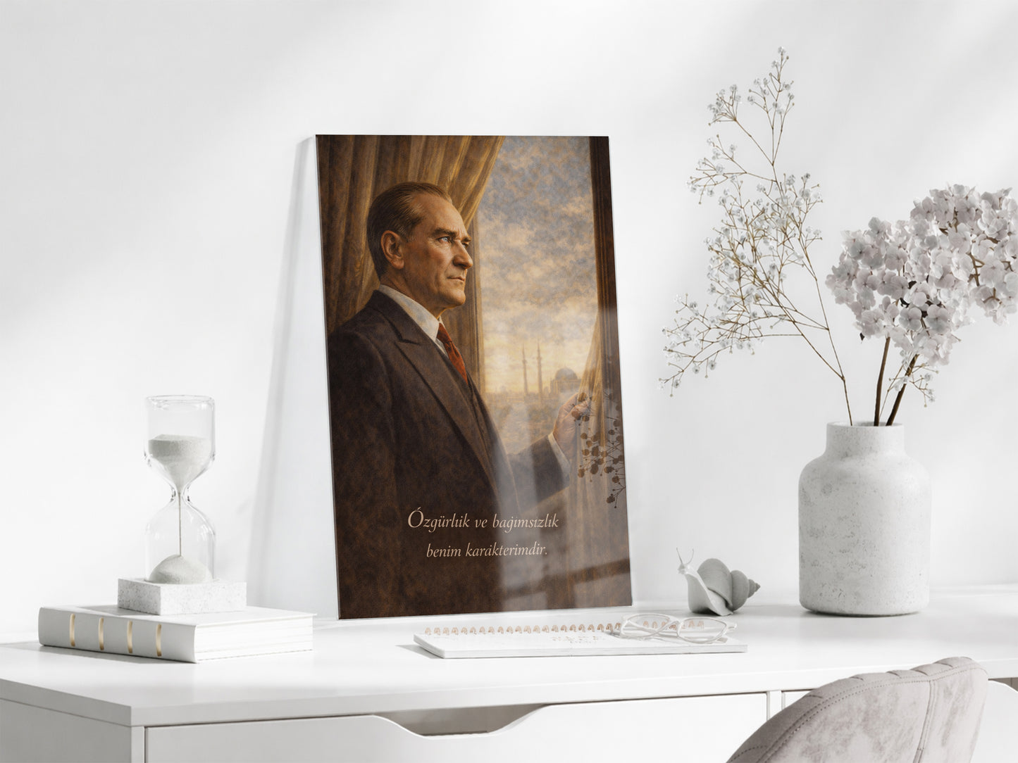 Mustafa Kemal Atatürk Cam Tablo- PeonyAta007