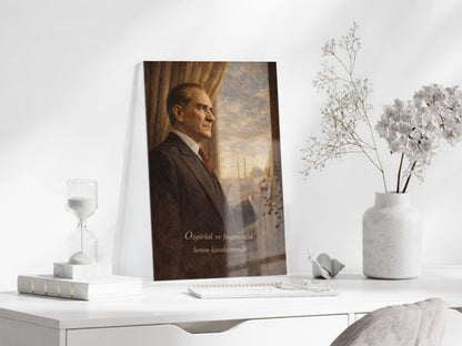 Mustafa Kemal Atatürk Cam Tablo- PeonyAta007