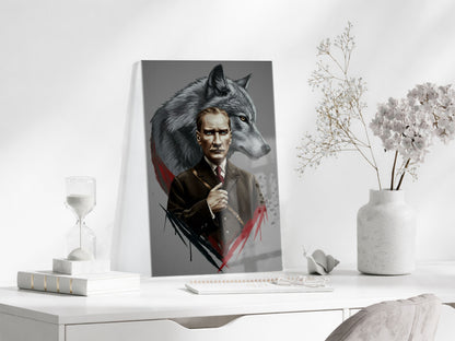 Mustafa Kemal Atatürk  | Modern Cam Tablo-PeonyAta082